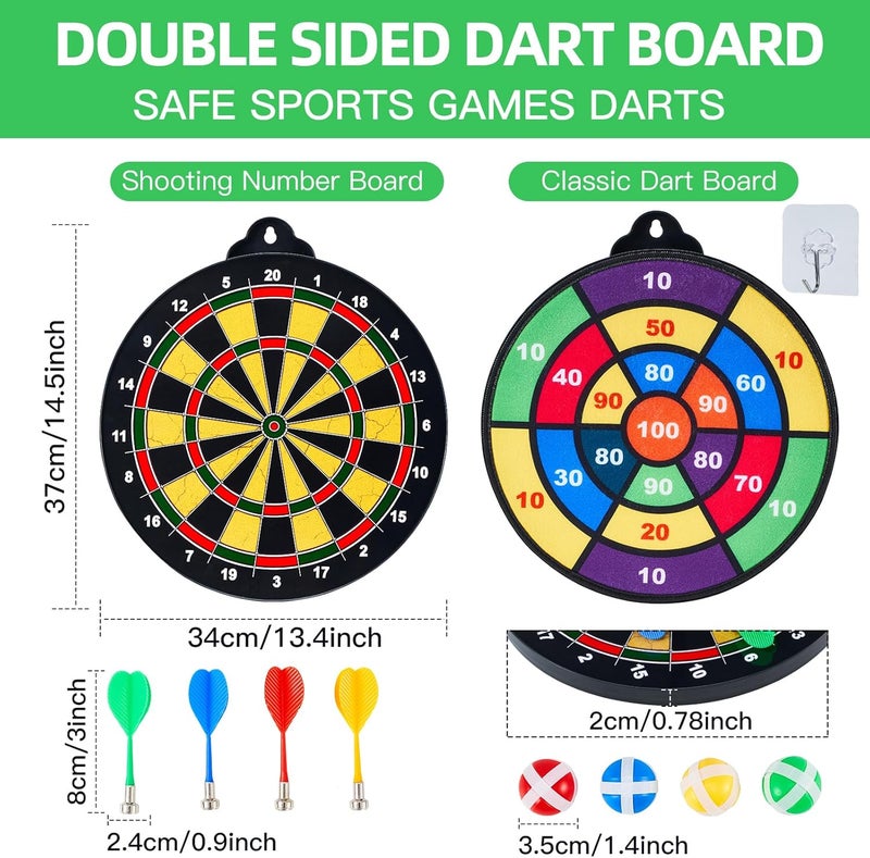 moopok Magnetic Dart Board for Kids-12Magnetic Dart/Sticky Balls Or 2 Toy Gun+40 Foam Dart.Indoor/Outdoor Kids Games and Party Games,Christmas Birthday Gifts Toys for 3-12 Year Old Boys - Image 2